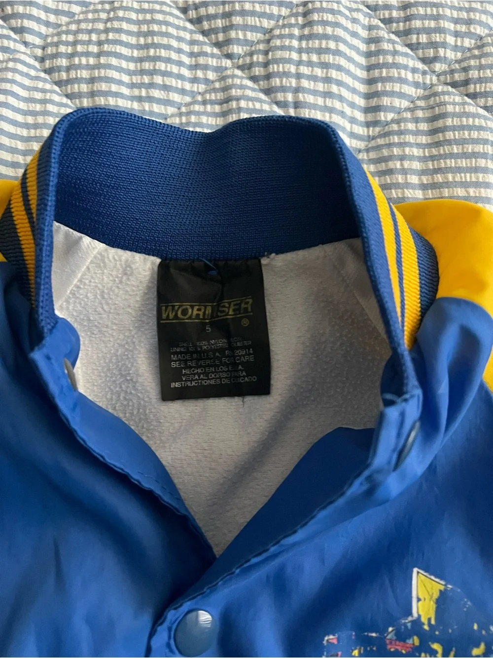 Power Ranger Kids Blue and Yellow Varsity Jacket VINTAGE 90’s